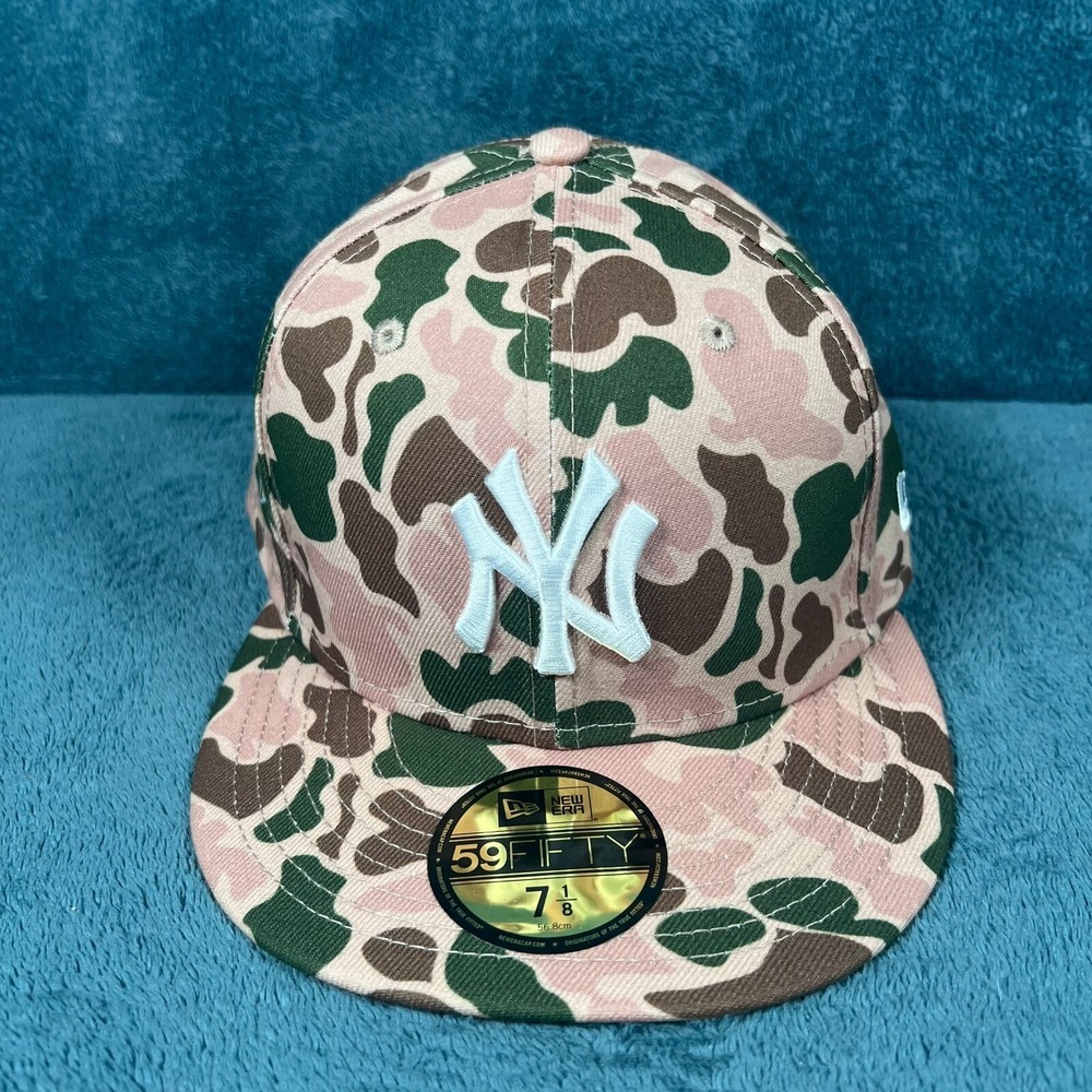 New Era 59FIFTY New York Yankees Beige Duck Camo World Series Fit Hat 7 1/8